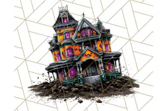 Haunted Houses Clipart PNG, Spooky Halloween Homes Product Image 4