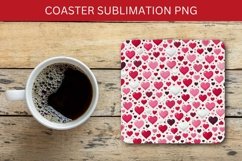 valentine square coaster - heart pattern Product Image 1