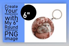 Playful Cat Lover&#039;s Delight Circle Design Keychain Product Image 1