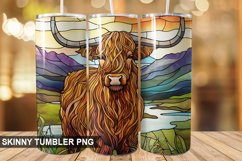 Stained Glass Highland Cow PNG Tumbler Design Product Image 1
