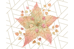 Fall Foliage Clipart PNG, Pink and Green Leaves Product Image 4