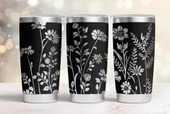 20oz Tumbler laser svg Floral wrap| Wildflowers pattern Product Image 1