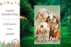 Easter Garden Flag, Vintage Bunnies Garden Flag Template Product Image 1