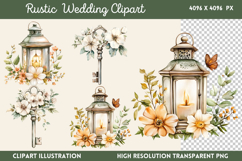 Rustic Wedding Clipart PNG Product Image 1