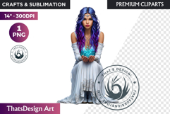 Fantasy Boreal Winter Girl Warrior &amp; Ice Queen Clipart Product Image 1