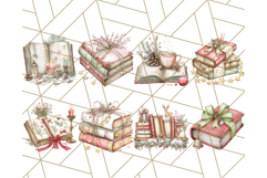 Christmas Book Clipart, Festive Reading PNG Illustrations Product Image 4