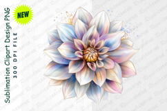 Elegant Dahlia Flower Watercolor Illustration Clipart Png Product Image 1