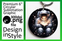 Trendy Round Design Sublimation Artwork , Astronaut Product Image 1