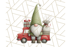 Vintage Truck Christmas Gnomes Clipart PNG, Cute Gnome Png Product Image 4