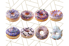 Realistic Halloween Donut Clipart PNG, Spooky Cute Sweets Product Image 4