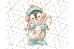 Coral and Aqua Christmas Clipart PNG, Pastel Holiday Art Product Image 4
