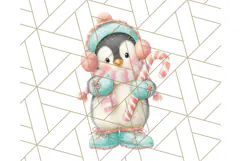 Coral and Aqua Christmas Clipart PNG, Pastel Holiday Art Product Image 4