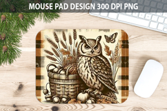 Owl Mouse pad Sublimation - Thanksgiving PNG Design Product Image 1