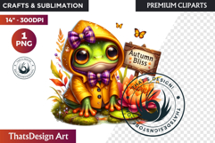 Autumn Cute animals with sign clipart Pumpkin thanksgiving Product Image 1