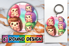 Blissful Keychain Circle PNG Style, Cute Animals Product Image 1