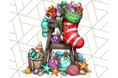Summer Christmas Clipart PNG, Tropical Holiday Art Clip Art Product Image 4