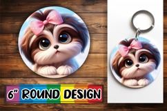 Unique Round Ornaments Design, 3D Dog Product Image 1