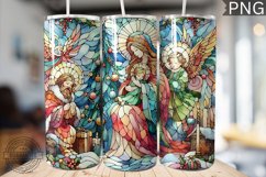 Watercolor Christmas Tumbler Wrap - High Quality 300 Dpi Product Image 1