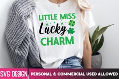 Little Miss Lucky Charm SVG-Happy St.Patrick&#039;s Day SVG 