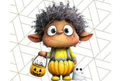 Monster Kids Clipart PNG, Cute Halloween Costume Art Product Image 4