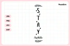 Porch Sign Saying SVG | Stay Awhile Product Image 3