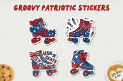 Groovy Patriotic Stickers PNG Product Image 1