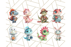 Dinosaur Costume Clipart, Cute Dinos in Halloween Outfits Product Image 4