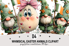 Whimsical Easter Animals Clipart Watercolor Easter Bunny PNG Product Image 1
