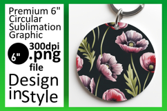 Trendy Round Design Car Coaster PNG , Flowers Product Image 1