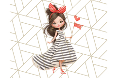 Patriotic Fashion Girl Clipart PNG for 4th of July Product Image 4
