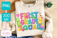 First Grade squad shirt PNG, Teacher sublimation PNG Product Image 1