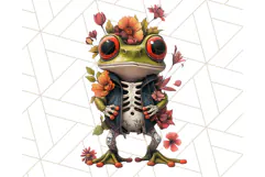 Floral Punk Frogs PNG - Neon Reble Grunge Amphibians Clipart Product Image 4