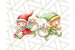 Santa Sleigh Ride Clipart PNG, Flying Reindeer Christmas Art Product Image 4