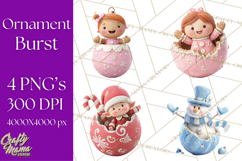Christmas Ornament Clipart PNG Cute Holiday Illustrations Product Image 1
