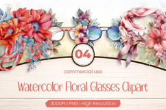 Floral Glasses Clipart PNG Product Image 1