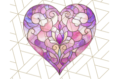 Stained Glass Heart PNG Clipart in Pastel and Bright Colors Product Image 4