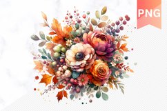 Autumn Botanical Sublimation - Clipart PNG Design Product Image 1