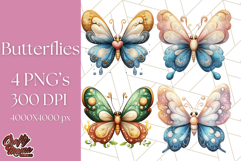 Jewel Toned Butterfly PNG Clipart, Vibrant Butterflies Product Image 1