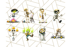 Quirky Skeleton Clipart PNG, Funny Halloween Bones Art Product Image 4
