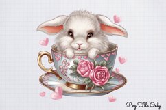 Valentines Day Bunny Cups Clipart PNG Product Image 1