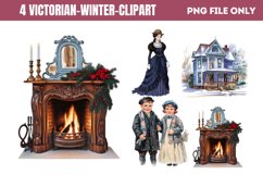 Victorian Winter Clipart Sublimation PNG Product Image 1
