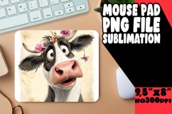 Country Style Cow Watercolor Mouse Pad PNG Product Image 1