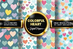 Colorful Heart Digital Papers - 04 Variations Product Image 1