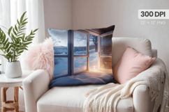 Winter Christmas Wonderland PNG Pillow, Winter Pillow Design Product Image 1