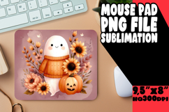Whimsical Desk Pad Sublimation Ideas, Cute Ghost Product Image 1