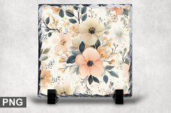 Pastel Flowers Square Sublimation Slate Design Product Image 1