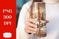 Christmas tumbler wrap for sublimation, Cute Snowman PNG Product Image 2