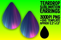Eye-Catching Gradient Sublimation Teardrop Earrings Art Product Image 1