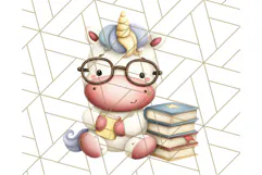 Magical Bookish Unicorn PNG Clipart Reading Books & Stories Product Image 4