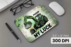 Pushin’ My Luck Funny Irish Tractor Mouse Pad PNG Sublimatio Product Image 1